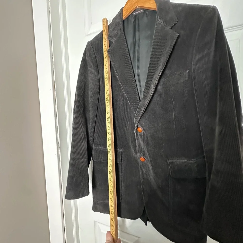 Vintage Jordache Mens Black Corduroy Blazer Jacket 2 Button Cotton Sport‎ Coat